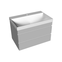 Set mobilier suspendat si lavoar, Kolpasan, Naomi, 70 cm, natural wood